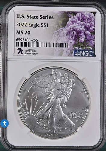 2022 American Silver Eagle - NGC MS70 - 7K New Hampshire