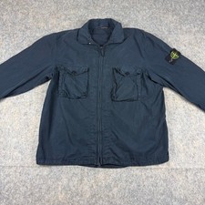 Stone Island Ghost Navy Zip Up Overshirt Ligh...