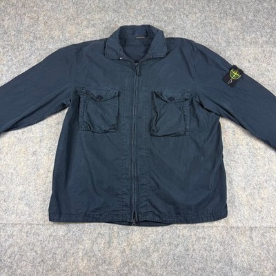 Stone Island Ghost Navy Zip Up Overshirt Light Jacket Size XL