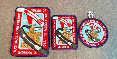 A6 06 BSA OA Scouts 1990 NOAC SET - STAFF PATCH, BACK PATCH, POCKET PATCH SET