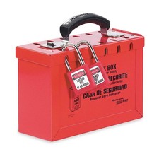 MASTER LOCK 498A Group Lockout Box,12 Locks Max,Red 4EMZ1