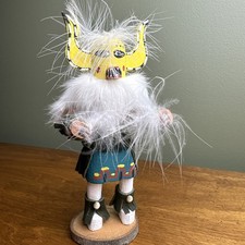 Navajo Kachina Doll Feathers Shells Wood Fox Cayaditto Signed