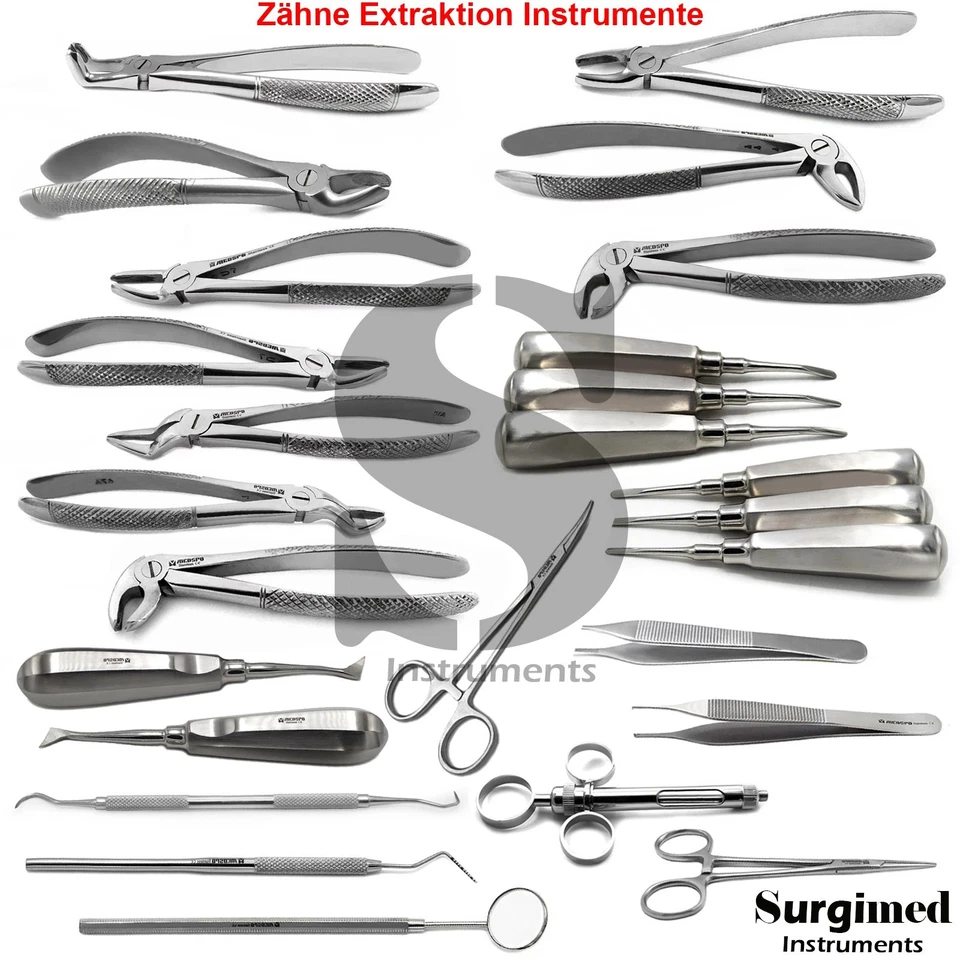 Zahnextraktion Oralchrirugie Molaren Prämolar Zange Luxierinstrumente Zahnarzt - Bild 1 von 1
