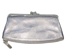 HOBO International Silver Leather Wallet MSRP 128