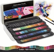 160 Watercolor Pencils In Metal Box NEW Shipping Included