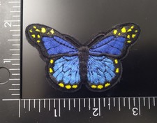 Blue Gold Monarch Butterfly Patch Iron On Sew High Quality Patch