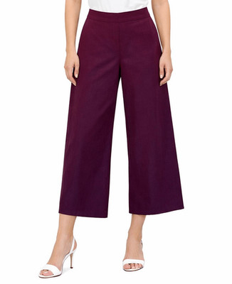 Unique 21 burgundy wide leg crop wool blend pant size 6