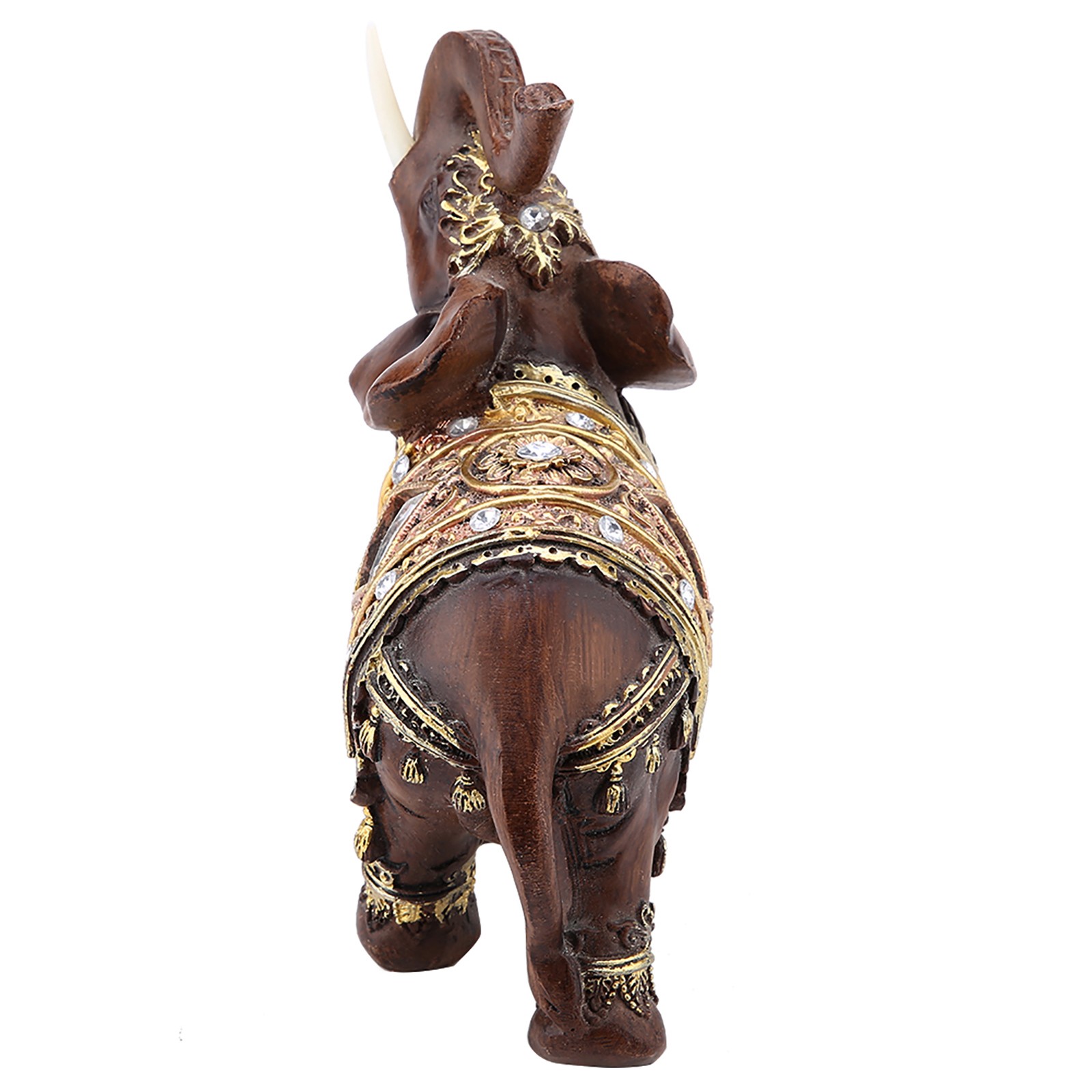 Lucky Feng Shui Wood Grain Elephant Statue Sculpture Wealth Figurine Gift Home
