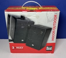 Dual LU40PB 3-Way Indoor/Outdoor Loud Speakers Black w/ Mounting Brackets NEW