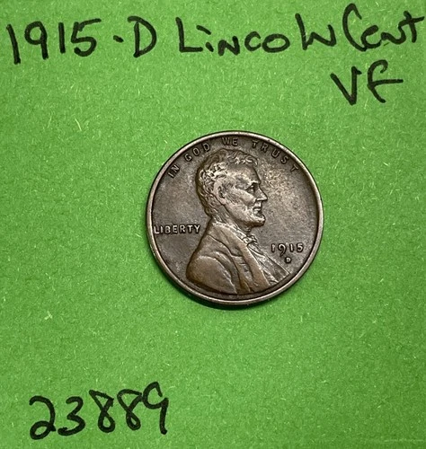 1915 D Lincoln Wheat Cent / Penny 1c VF Very Fine Coin