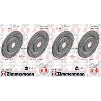 2X Zimmermann Black Z Bremsscheiben 330Mm Geschlitzt InnenbelÜFtet Hinten Passen