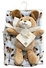 Baby/toddler Soft Blue Blanket  Plush Dog Gift Set