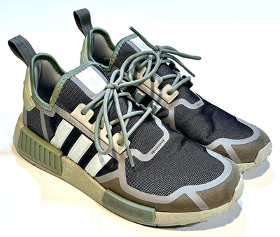 Adidas NMD R1 V2 Boost Men's 9.5 Olive Tan Trail Mens Sneakers Running Shoes