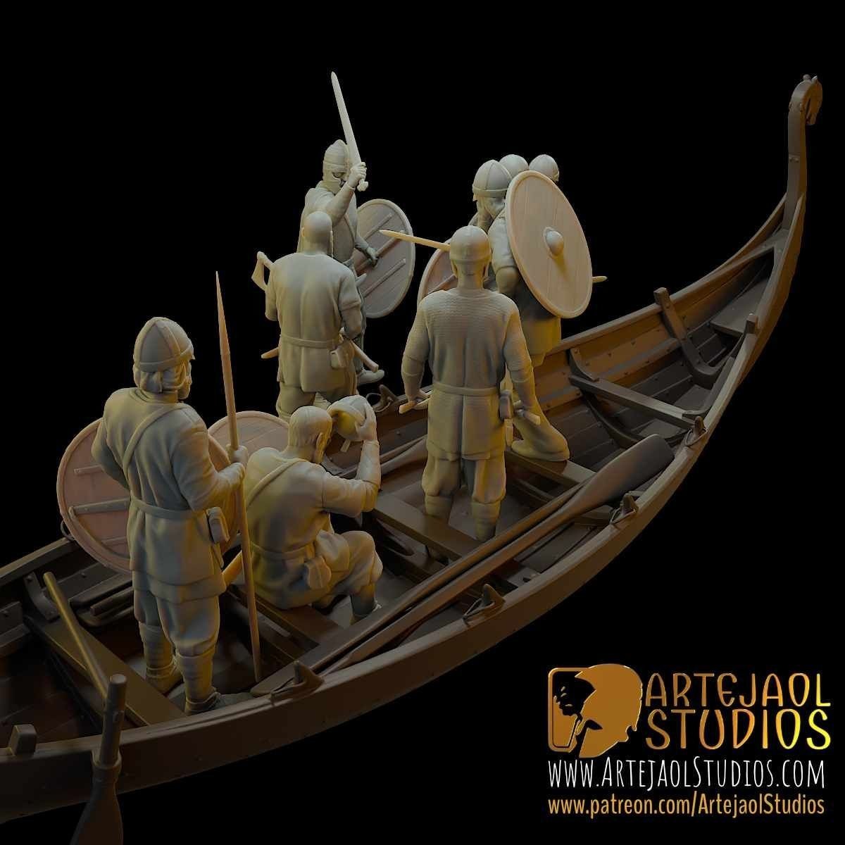 1/72 Resin Vikings w/boat scene unpainted unassembled | eBay