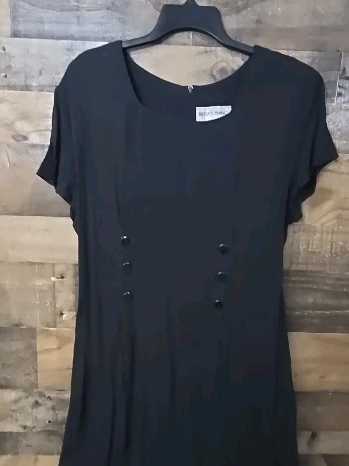 Maxi Vestido De Colección Betsy's Things Mujer 14 Negro Bruja Grannycore Iglesia Modesto Foto 2 de 4