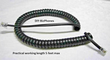 5-Pack Lot Black Gray 9Ft Phone Handset Cord Vertical Wave Summit Vodavi SBX