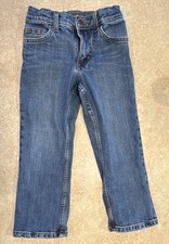 Wrangler Boys 5 Slim Straight Blue Denim Jeans Adjustable Waist Pockets