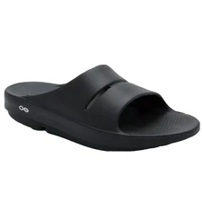 OOFOS Ooahh Slides Black Recovery Comfort Sandals Womens 8 EU 39