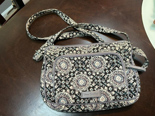 Vera Bradley Little Hipster Crossbody In Charcoal Medallion Print