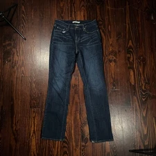 Levi's Size 6 505 Straight Leg Jeans Dark Indigo Blue Classic Denim