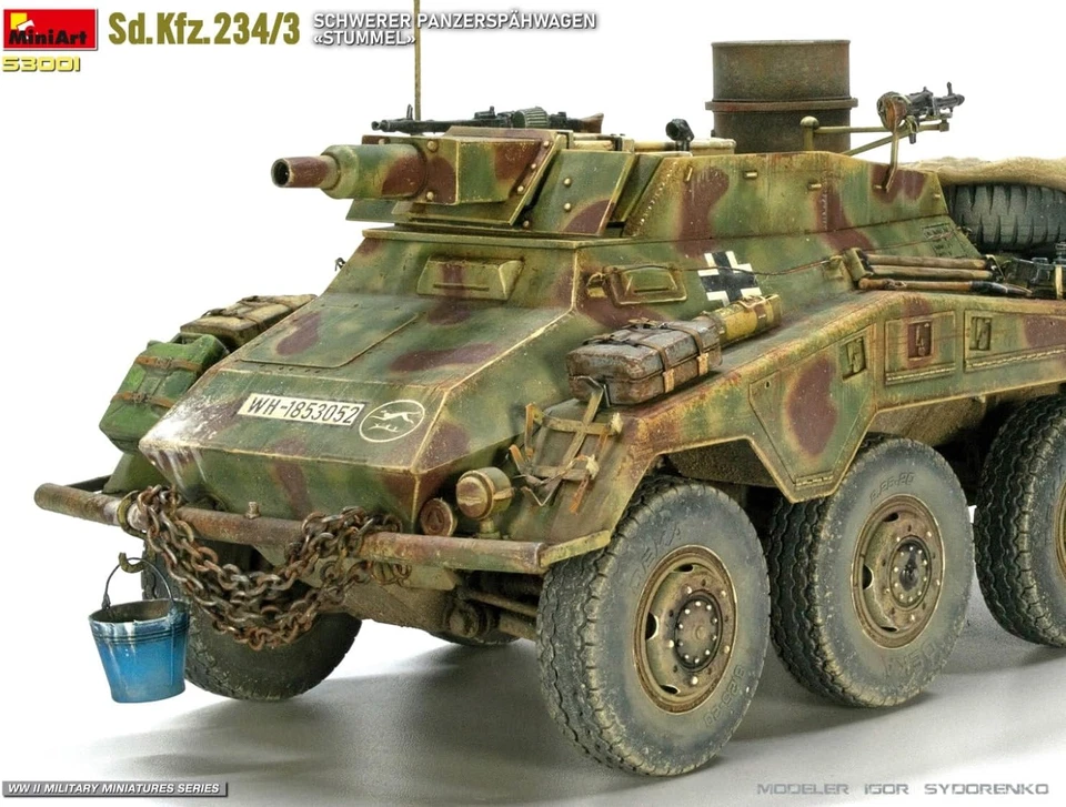 Mini Art 53001 1:35 Sd.Kfz.234/3 Schw. Panzer Stummel - Riproduzione Fedele, Mod - Immagine 4 di 4