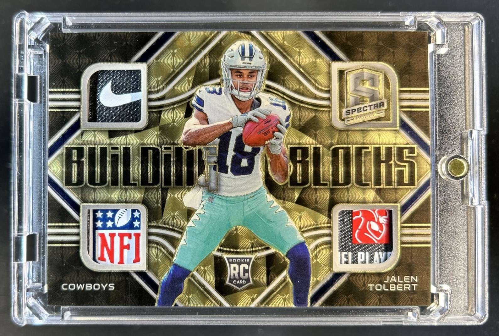Jalen Tolbert Panini Spectra Building Blocks Memorabilia #BBLJTO Gold 1/1