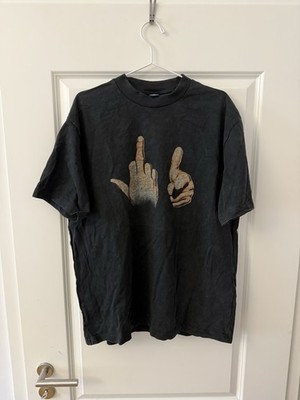 Shirt Vintage Look Größe XL Baumwolle Middle Finger