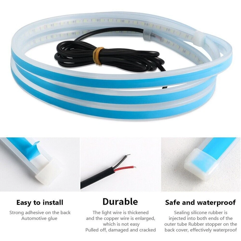 Front Grille Trim LED Hood Strip Lights DRL Decorative Lamps For Toyota Hilux - Image 2 of 4