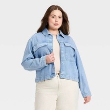 Women Cropped Painter Denim Jacket - Universal