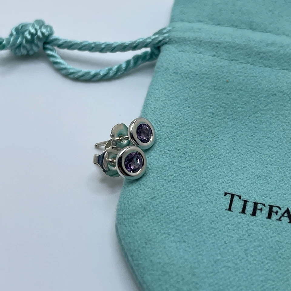 Pendientes Tiffany & Co. de plata de ley 925 amatista de Elsa Peretti por yarda Foto 2 de 4
