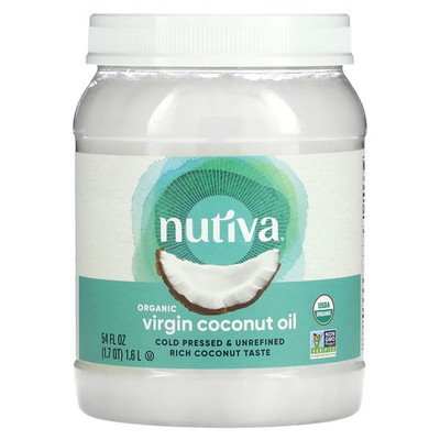 2 X  Nutiva, Organic Virgin Coconut Oil, 54 fl oz (1.6 l)