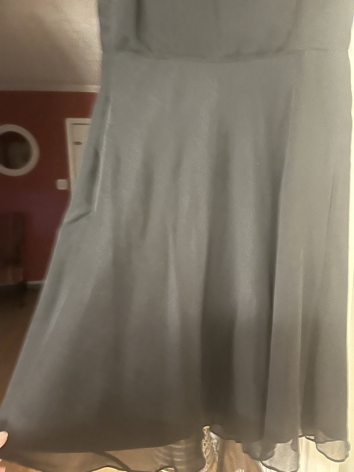 J Crew Dress 100% Silk Black Crepe Chiffon Layere… - image 6