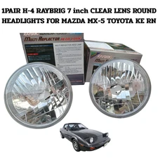 RAYBRIG 7" Round Headlight Clear Lens FIT Mazda mx-5 Toyota Hilux RN 30 KE 25 35