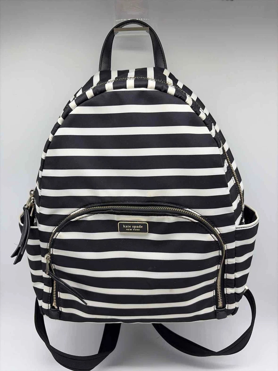Kate Spade Black and Cream Striped Backpack kate spade new york Backpack Striped Bags & Handbags for  main image 4