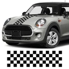 MINI Cooper central checkered flag hood stripes stickers