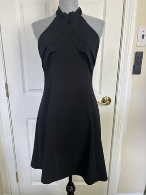 bebe black halter dress 2b Bebe black mini ruched bodice halter dress XS