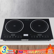 Electric Hob Cook Top Stove 110V Induction Cooktop 2 Burners Ceramic Cooktop USA