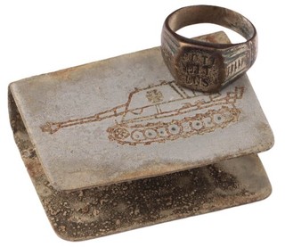 Tankman's Clip for Matchbox matches Trench art Ring To Moscow Gott mit uns Set