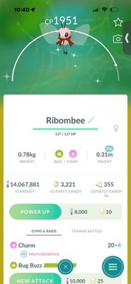 Pokemon Go Shiny Ribombee (XXL)