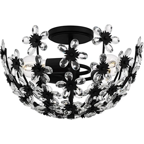 Quoizel QSF6783 Rosemary 3 Light 16"W Semi-Flush Bowl Ceiling - Black - Picture 1 of 12