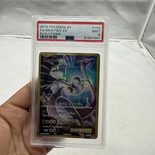 2016 POKEMON XY EVOLUTIONS #103 FULL ART/MEWTWO EX PSA 9