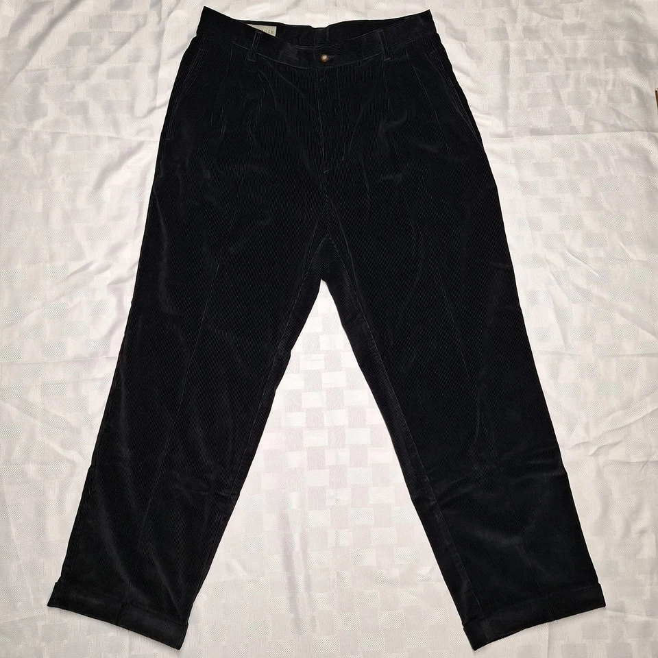 Vintage CUTTER & BUCK Black Corduroy Pants 34x30 104th US Open  Shinnecock Hills - Image 2 of 4