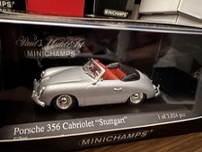 Minichamps 1/43 1954 Porsche 356 Cabriolet Stuttgart Silver New RARE 400065030