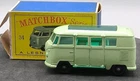Vintage Lesney Matchbox 34 Volkswagen Caravette Camper Regular Wheel N MINT 1962