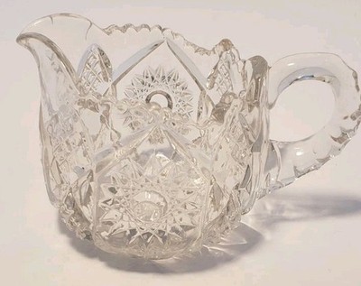 American Brilliant Cut Glass  Crystal  Sugar Bowl w/Bulls-eye Pattern