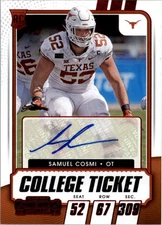 2021 Panini Contenders Draft Picks Game Ticket Red #195 Samuel Cosmi Auto