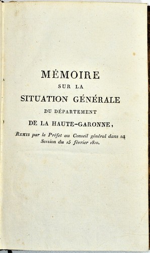 Desmousseaux : SITUATION GENERALE du DEPARTEMENT de la HAUTE-GARONNE en 1810 - Picture 2 of 2