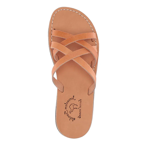 Gad - Leather Criss Cross Strap Sandal | Tan - Picture 2 of 5