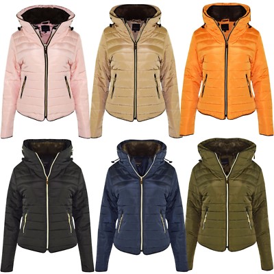 Femmes Neuf Matelassé Rembourré Doudoune fourrure à capuche bulle Hiver Chaud Femmes Manteau