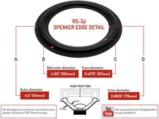 RS-5Ji: 5 RUBBER SURROUND, 4.5 OD, 3.0625 ID,...
